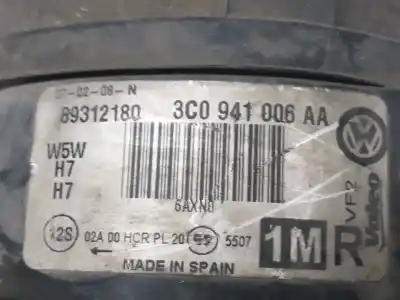 Pezzo di ricambio per auto di seconda mano FARO ANTERIORE DESTRO per VOLKSWAGEN PASSAT B6 VARIANT (3C5)  Riferimenti OEM IAM 3C0941006AA  89312180