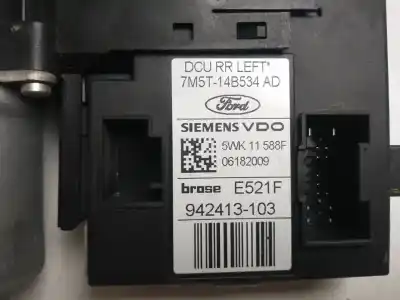 Second-hand car spare part rear left window motor for ford kuga (cbv) trend oem iam references 7m5t14b534ad