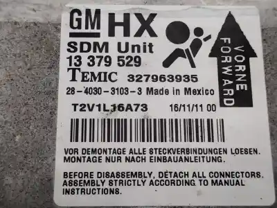 Автозапчастина б/у блок управління подушками безпеки для opel corsa d selective посилання на oem iam 327963935  