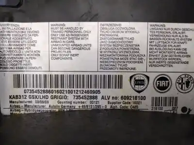 Tweedehands auto-onderdeel knie-airbag voor fiat nuova 500 (150) blackjack oem iam-referenties 609218100