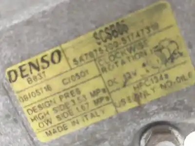 Second-hand car spare part air conditioning compressor for fiat nuova 500 (150) lounge oem iam references 5a7875200