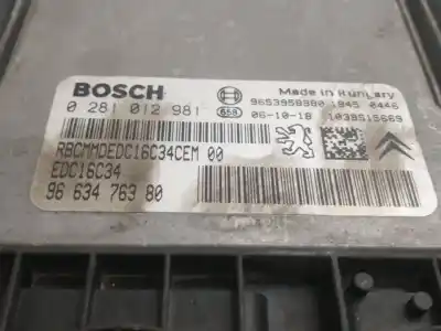 Автозапчастина б/у ебу контролер двигуна для citroen c4 picasso i monospace (ud_) 1.6 hdi посилання на oem iam 0281012981  9663476380