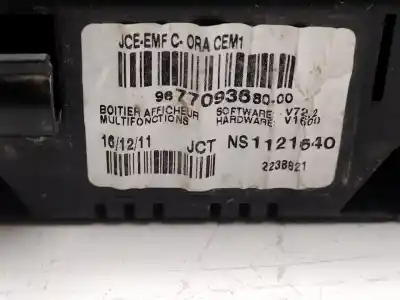Second-hand car spare part Multifunction Display for CITROEN DS3 Desire 82 CV / 60 KW OEM IAM references 9677093680  