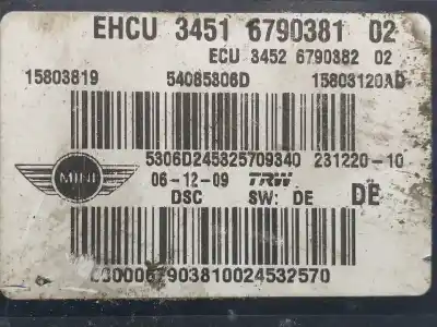 Peça sobressalente para automóvel em segunda mão abs por bmw mini (r56) cooper referências oem iam 54085306d  15803819