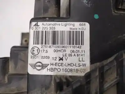 Second-hand car spare part left headlight for mini mini (r56) one d oem iam references   