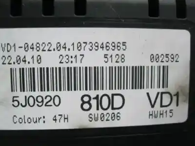 Second-hand car spare part dashboard for skoda fabia ii (542) 1.6 tdi oem iam references vd1-04822.04.1073946965   Second-hand car spare part dashboard for skoda fabia ii (542) 1.6 tdi oem iam references vd1-04822.04.1073946965