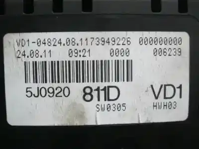Second-hand car spare part dashboard for skoda fabia 1.6 td-cay oem iam references 5j0920 811d  