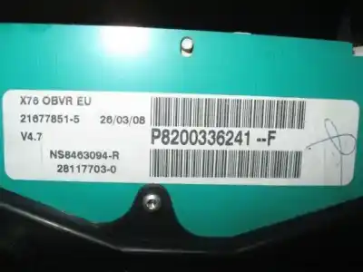 Peça sobressalente para automóvel em segunda mão quadrante por renault kangoo express (fc0/1_) 1.5 dci (fc1e) referências oem iam p8200336241f  