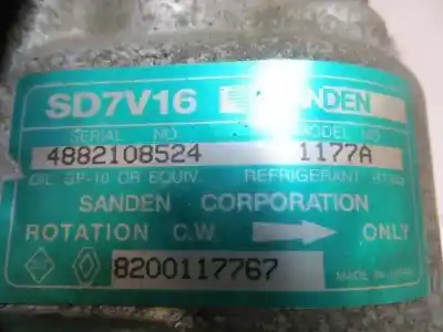Second-hand car spare part air conditioning compressor for dacia logan 1.6 g oem iam references 8200117767  4882108524
