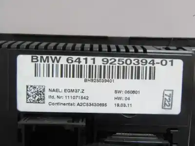 Peça sobressalente para automóvel em segunda mão comando de sofagem (chauffage / ar condicionado)  por bmw 320 2.0 td e90 referências oem iam 9250394  a2c53430695