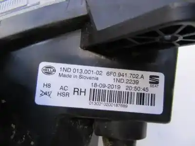 Автозапчастина б/у правий протитуман для seat ibiza v (kj1, kjg) 1.0 tsi посилання на oem iam 6f0941702a  