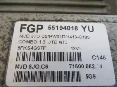 Second-hand car spare part ecu engine control for opel combo 1.3 cdti 16v oem iam references 55194018  5fks4g97f