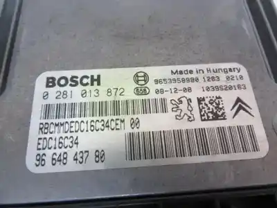 Автозапчастина б/у ебу контролер двигуна для peugeot 308 sw i (4e_, 4h_) 1.6 hdi посилання на oem iam 9664843780  0281013872