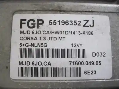 Автозапчастина б/у ебу контролер двигуна для opel corsa c 1.3 cdti посилання на oem iam 55196352zj  7160004905