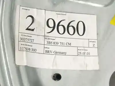 Second-hand car spare part rear left window regulator for volkswagen passat variant (3b6) 2.3 vr5 4motion oem iam references 3b5839751cm 3b5839755c 1c0959811