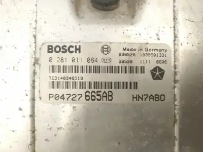 Автозапчастина б/у ебу контролер двигуна для chrysler voyager iv (rg, rs) 2.5 crd посилання на oem iam 04727665ab p04727665ab 0281011064