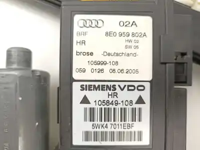 Автозапчастина б/у регулятор скла заднього правого для audi a4 b7 (8ec) 2.0 tfsi посилання на oem iam 8e0839462b 8e0959802a 5wk47011ebf