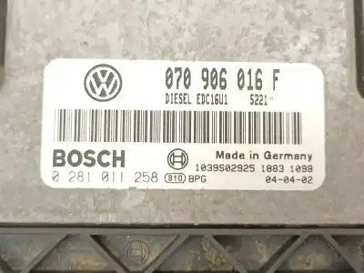 Автозапчасти б/у блок управления двигателем за volkswagen touareg (7la, 7l6, 7l7) 2.5 r5 tdi ссылки oem iam 070906016f  0281011258