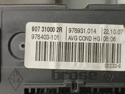 Second-hand car spare part driver left window regulator for renault laguna iii (bt0/1) 2.0 dci (bt01, bt08, bt09, bt0e, bt0k, bt12, bt1c, bt1d,... oem iam references 807310002r  