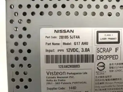 Second-hand car spare part audio system / radio cd for nissan np300 navara pick-up (d23, d23t) 2.3 dci 4x4 (d231) oem iam references 281855jt4a  