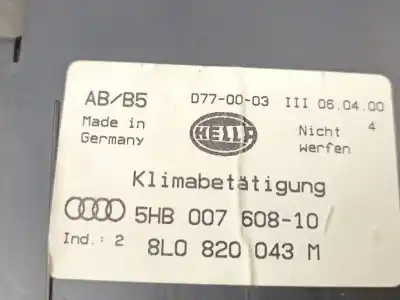 Pezzo di ricambio per auto di seconda mano controllo riscaldamento / aria condizionata per audi a3 (8l1) 1.9 tdi riferimenti oem iam 8l0820043m  5hb00760810