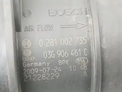 Автозапчасти б/у расходомер воздуха за skoda yeti (5l) 2.0 tdi 4x4 ссылки oem iam 03g906461c  0281002735