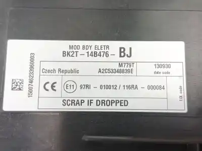 Second-hand car spare part bsi control unit for ford transit custom v362 furgón (fy, fz) 2.2 tdci oem iam references bk2t14b476bj  