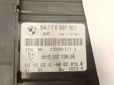 Peça sobressalente para automóvel em segunda mão comando de sofagem (chauffage / ar condicionado)  por bmw 3 (e46) 316 i referências oem iam 64116931601  5hb007738