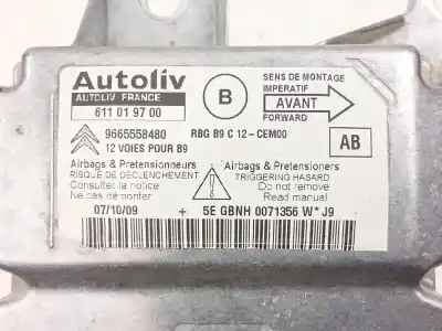 Second-hand car spare part airbag control unit for citroen berlingo multispace (b9) 1.6 hdi 110 oem iam references 9665558480  