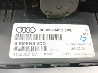 Peça sobressalente para automóvel em segunda mão comando de sofagem (chauffage / ar condicionado)  por audi a3 (8p1) 2.0 tdi 16v referências oem iam 8p0820043d  