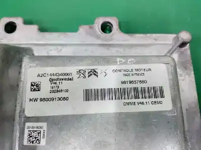 Second-hand car spare part ecu engine control for citroen c3 / c3 origin iii (sx) 1.2 vti 82 oem iam references 9819657880  a2c1444340001