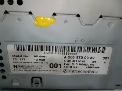 Second-hand car spare part gps navigation system for mercedes-benz clase c (w203) berlina 220 cdi (la) (203.008) oem iam references a2038700989  be6091