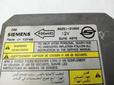 Second-hand car spare part airbag control unit for ssangyong actyon i 200 xdi 4wd oem iam references 8625131060  5wy64076