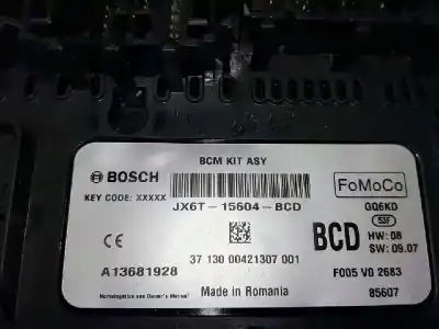 Second-hand car spare part fuse box unit for ford focus 1.0 ecoboost cat oem iam references jx6t15604bcd  f005v02683