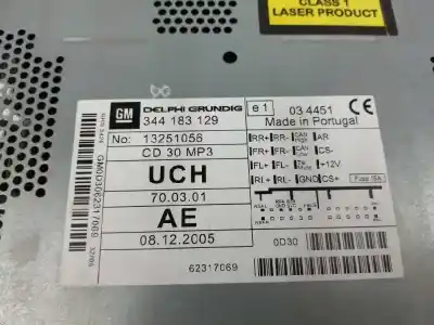 Peça sobressalente para automóvel em segunda mão sistema de áudio / rádio cd por opel antara 2.0 cdti cat (z 20 dmh / llw) referências oem iam 13251056 cd30mp3 344183129