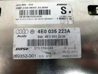 Peça sobressalente para automóvel em segunda mão módulo eletrônico por audi a8 (4e2) 6.0 w12 48v cat (bht) referências oem iam 4e0035223a  