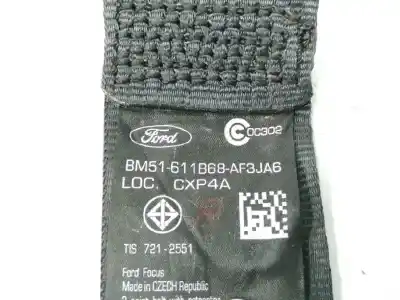 Автозапчастина б/у задній правий ремін безпеки для ford focus iii 1.0 ecoboost посилання на oem iam bm51611b68af  