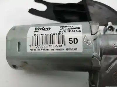 Автозапчастина б/у двигатель заднього склоочисника для hyundai i20 ii (gb, ib) 1.2 посилання на oem iam 98700c8100  