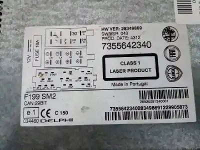 İkinci el araba yedek parçası ses sistemi / radyo cd için fiat punto (199) pop oem iam referansları 7355642340  