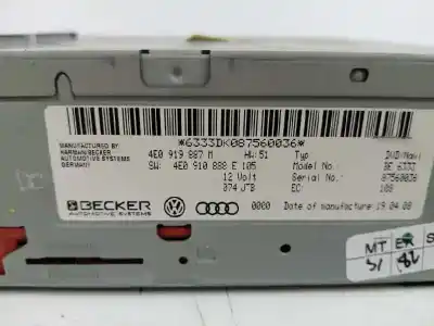 Second-hand car spare part gps navigation system for audi a4 berlina (b8) 3.2 v6 24v fsi oem iam references 4e0919887m  