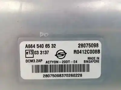 Second-hand car spare part ecu engine control for ssangyong actyon 2.0 td cat oem iam references a6645406532  28075098