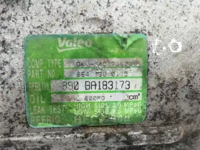 Second-hand car spare part air conditioning compressor for ssangyong actyon 2.0 td cat oem iam references 6641300115 7380 dkv14c