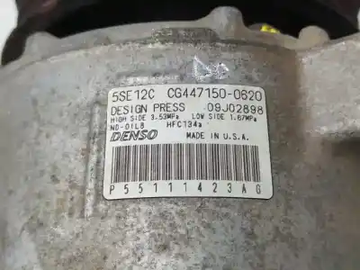 Second-hand car spare part air conditioning compressor for dodge caliber 2.0 16v crd cat oem iam references 55111423ag cg4471500620 p55111423ag