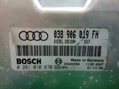 Second-hand car spare part ecu engine control for audi a3 (8l) 1.9 tdi ambiente oem iam references 038906019fh  0281010670