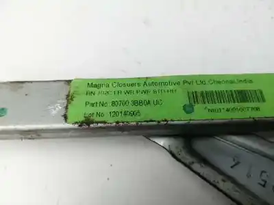 Second-hand car spare part passenger side right window regulator for nissan note (e12) 1.2 oem iam references 807003bb0a  827301hb1a