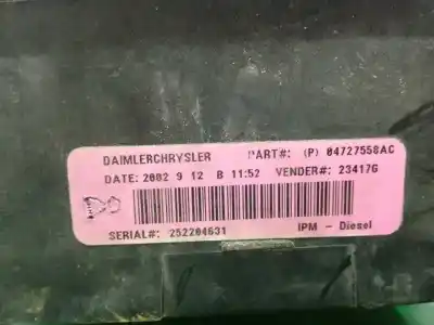 Second-hand car spare part fuse box unit for chrysler voyager (rg) 2.5 crd cat oem iam references 04727558ac  
