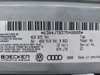 Автозапчастина б/у електронний модуль для audi a8 (4e2) 4.0 v8 32v tdi biturbo cat (ase) посилання на oem iam 4e0035541  4e0910541b
