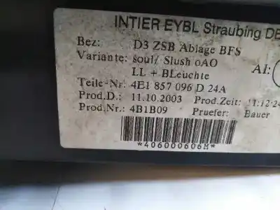 Автозапчастина б/у бардачок для audi a8 (4e2) 4.0 v8 32v tdi biturbo cat (ase) посилання на oem iam 4e1857096d  