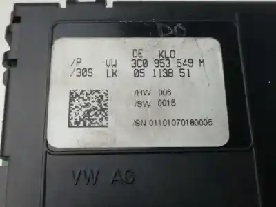 Peça sobressalente para automóvel em segunda mão módulo eletrônico por volkswagen passat variant (3c5) 2.0 tdi referências oem iam 3c0953549m  