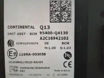 Second-hand car spare part electronic module for kia niro e-niro drive oem iam references 95400q4130  a2c16942102